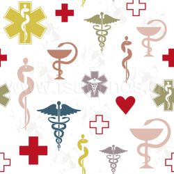 ΥΦΑΣΜΑ ΠΟΠΛΙΝΑ 100% ΒΑΜΒΑΚI ORGANIC DIGITAL (PHARMACY SYMBOLS)