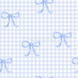 ΥΦΑΣΜΑ ΠΟΠΛΙΝΑ 100% ΒΑΜΒΑΚΙ DIGITAL PRINT - BABY BLUE GINGHAM BOWS