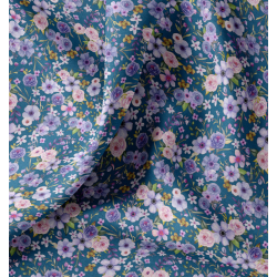 ΥΦΑΣΜΑ ΠΟΠΛΙΝΑ 100% ΒΑΜΒΑΚΙ DIGITAL PRINT - SECRET GARDEN ΠΕΤΡΟΛ ΜΕ ΡΟΖ ΚΑΙ ΛΙΛΑ ΛΟΥΛΟΥΔΙΑ