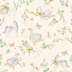 ΥΦΑΣΜΑ ΠΟΠΛΙΝΑ 100% ΒΑΜΒΑΚΙ DIGITAL PRINT - LITTLE GARDEN ANIMALS
