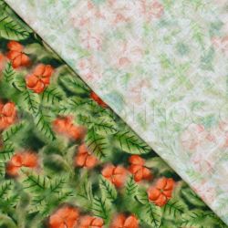 ΥΦΑΣΜΑ ΛΙΝΟ ΜΕ ΒΙΣΚΟΖ ΕΜΠΡΙΜΕ DIGITAL PRINT (FLORAL GARDEN)
