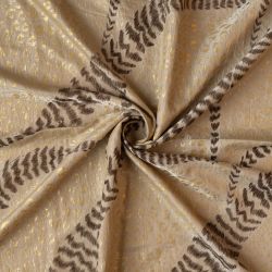 ΥΦΑΣΜΑ ΖΑΚΑΡ ΡΑΙΓΙΟΝ ΒΙΣΚΟΖ ''SILKY'' ΙΡΙΖΕ - ANIMAL PRINT ΣΧΕΔΙΟ ΜΠΕΖ/ ΧΡΥΣΟ/ ΚΑΦΕ 