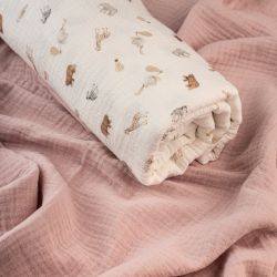 ΥΦΑΣΜΑ ΒΑΜΒΑΚΕΡΗ ΜΟΥΣΕΛΙΝΑ DOUBLE GAUZE – ΓΑΖΑ ΜΕ ΓΚΟΦΡΕ ΥΦΑΝΣΗ - SAFARI DREAMS