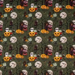 ΥΦΑΣΜΑ ΠΟΠΛΙΝΑ 100% ΒΑΜΒΑΚΙ DIGITAL PRINT - HALLOWEEN MONSTERS - Ρετάλι 3.70μ.