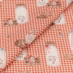 ΥΦΑΣΜΑ ΠΟΠΛΙΝΑ 100% ΒΑΜΒΑΚΙ DIGITAL PRINT - MILK & CHRISTMAS COOKIES
