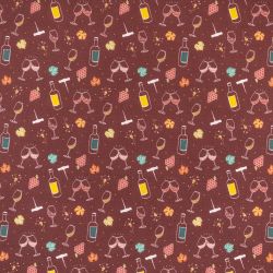 ΥΦΑΣΜΑ ΠΟΠΛΙΝΑ 100% ΒΑΜΒΑΚΙ DIGITAL PRINT - WINE LOVERS