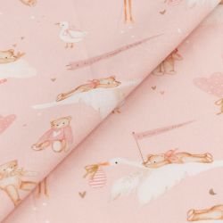 ΥΦΑΣΜΑ ΠΟΠΛΙΝΑ 100% ΒΑΜΒΑΚΙ DIGITAL PRINT - TEDDY'S DREAMY FLIGHT