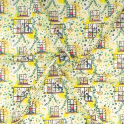 ΥΦΑΣΜΑ ΠΟΠΛΙΝΑ 100% ΒΑΜΒΑΚΙ DIGITAL PRINT - URBAN JUNGLE & YOGA