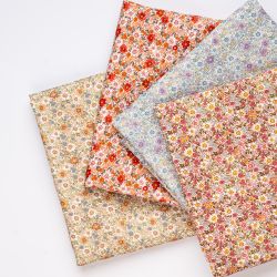 ΥΦΑΣΜΑ ΠΟΠΛΙΝΑ 100% ΒΑΜΒΑΚΙ DIGITAL PRINT - LIBERTY FLORAL ΜΙΚΡΟ ΚΑΦΕ / ΜΠΕΖ