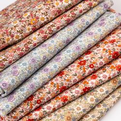 ΥΦΑΣΜΑ ΠΟΠΛΙΝΑ 100% ΒΑΜΒΑΚΙ DIGITAL PRINT - LIBERTY FLORAL ΜΙΚΡΟ ΜΠΛΕ / ΛΙΛΑ