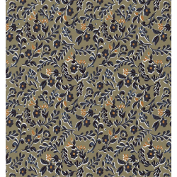 ΥΦΑΣΜΑ ΠΟΠΛΙΝΑ 100% ΒΑΜΒΑΚΙ - MIDNIGHT OLIVE FLORAL