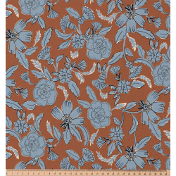 ΥΦΑΣΜΑ ΠΟΠΛΙΝΑ 100% ΒΑΜΒΑΚΙ - VINTAGE AZUR FLORAL