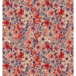 ΥΦΑΣΜΑ ΠΟΠΛΙΝΑ 100% ΒΑΜΒΑΚΙ DIGITAL PRINT - WATERCOLOR POPPY