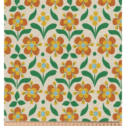 ΥΦΑΣΜΑ ΒΑΜΒΑΚΕΡΟ HALF PANAMA PREMIUM DIGITAL PRINT - HONEY PETALS ΕΚΡΟΥ - Ρετάλι 2.30μ.