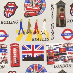 ΥΦΑΣΜA ΛΟΝΕΤΑ PRINTED (ΜΑΛΑΚΟ ΚΑΡΑΒΟΠΑΝΟ) ΛΟΝΔΙΝΟ POP ART BEATLES 