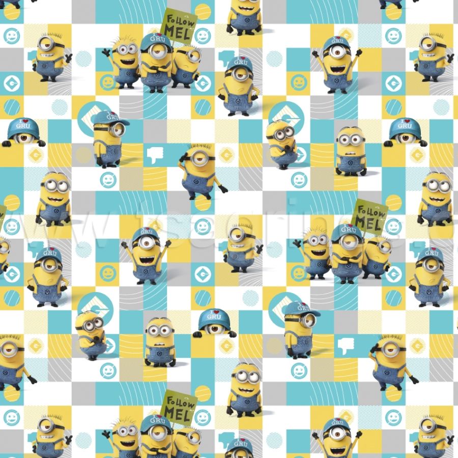 ΥΦΑΣΜΑ ΠΟΠΛΙΝΑ 100% ΒΑΜΒΑΚI (DISNEY LICENSED) MINIONS