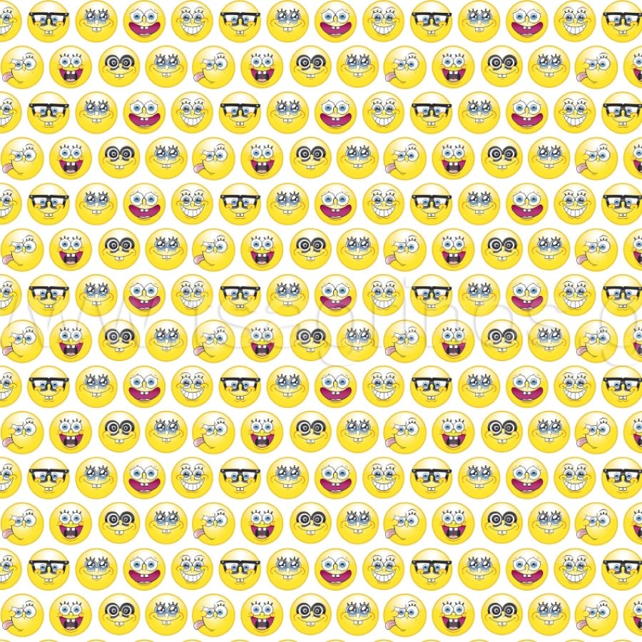 ΥΦΑΣΜΑ ΠΟΠΛΙΝΑ 100% ΒΑΜΒΑΚI (DISNEY LICENSED) SPONGEBOB HAPPY FACES