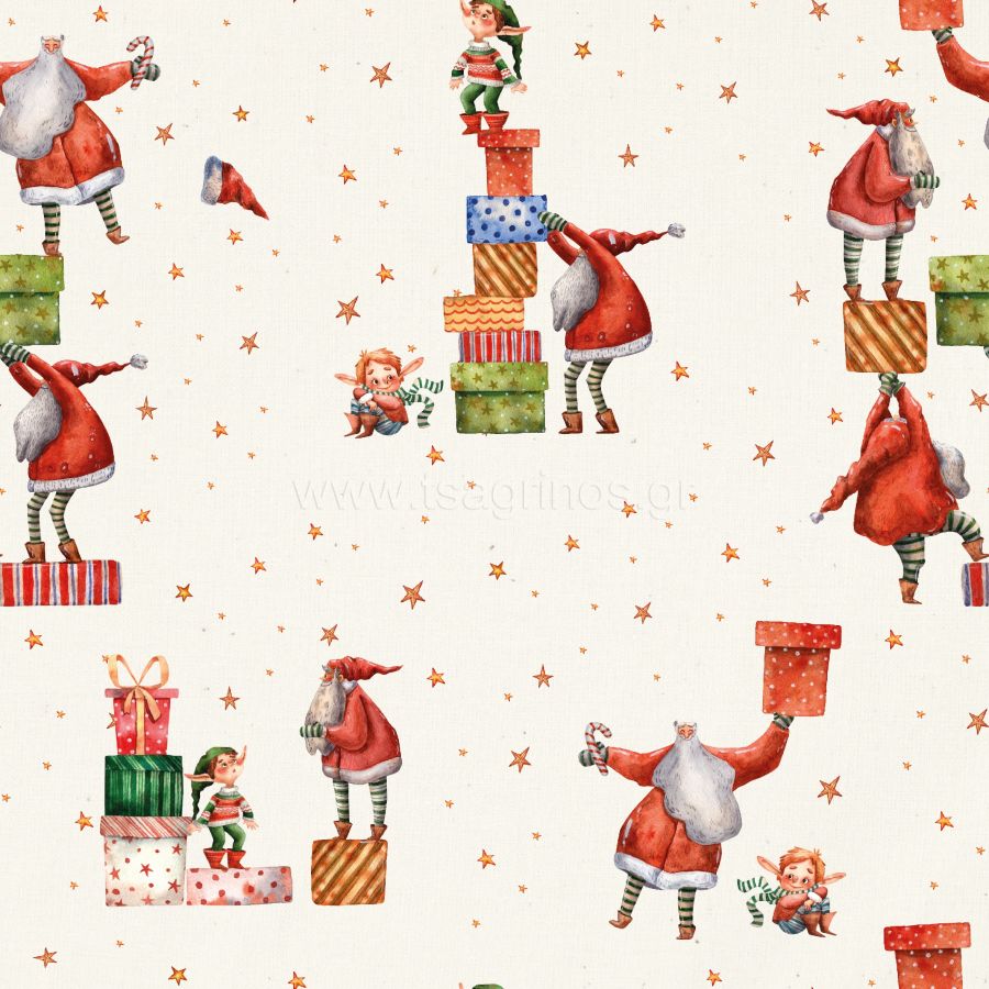 ΥΦΑΣΜΑ ΠΟΠΛΙΝΑ 100% ΒΑΜΒΑΚI (SANTA GIFTS) - Ρετάλια 0.50μ. + 1.50μ.