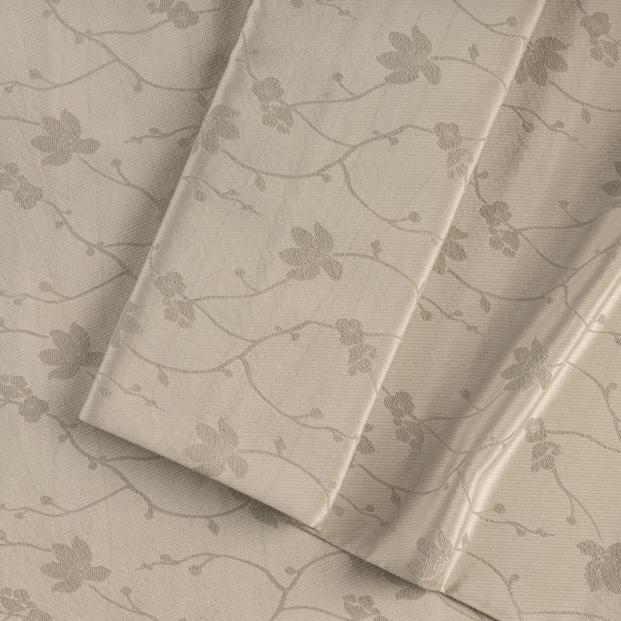 ΥΦΑΣΜΑ ΖΑΚΑΡ ΜΑΛΑΚΟ ΜΕ ΑΝΑΓΛΥΦΕΣ ΛΕΠΤΟΜΕΡΕΙΕΣ ΛΑΜΕ - ΜΠΕΖ ΑΝΟΙΧΤΟ ΦΛΟΡΑΛ ΣΧΕΔΙΟ (Ρετάλι 2.40 μέτρα)