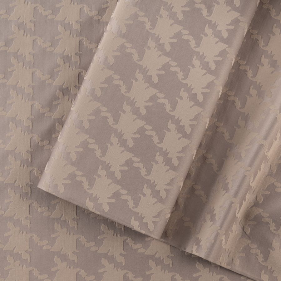 ΥΦΑΣΜΑ ΖΑΚΑΡ ΜΕ ΑΝΑΓΛΥΦΕΣ ΛΕΠΤΟΜΕΡΕΙΕΣ - ΜΠΕΖ/ ΓΚΡΙ ΘΕΡΜΟ ΜΕΓΑΛΟ ΓΕΩΜΕΤΡΙΚΟ ΣΧΕΔΙΟ PIED DE POULE 