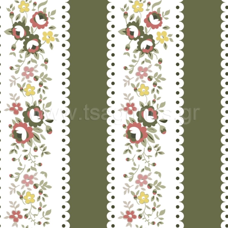 ΥΦΑΣΜΑ ΠΟΠΛΙΝΑ 100% ΒΑΜΒΑΚI (VINTAGE FLORAL)