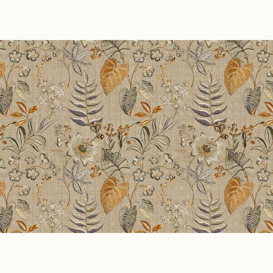 ΥΦΑΣΜΑ HALF PANAMA - LINO (90% Βαμβάκι / 10% Λινό) ΛΟΥΛΟΥΔΙΑ ΣΕ ΛΙΝΟ ΦΟΝΤΟ