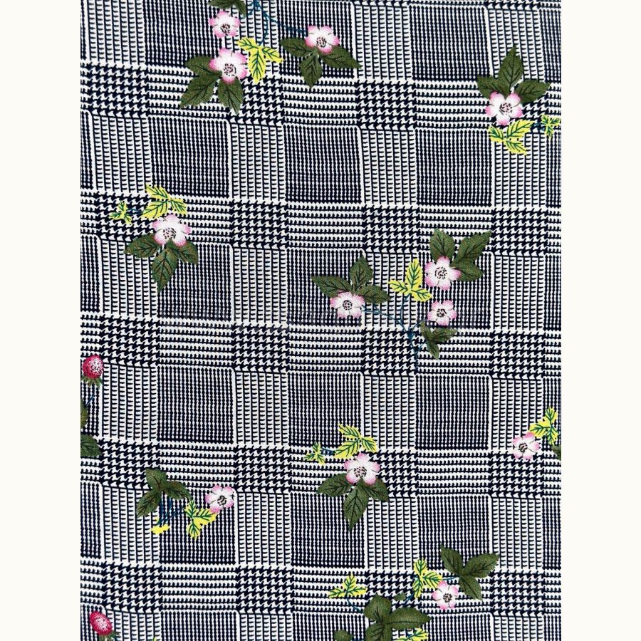 ΥΦΑΣΜΑ 100% ΒΙΣΚΟΖ (ΚΑΡΟ ΜΕ ΦΛΟΡΑΛ ΑΣΠΡΟ - ΜΑΥΡΟ)