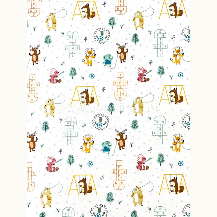 ΥΦΑΣΜΑ ΠΟΠΛΙΝΑ 100% ΒΑΜΒΑΚΙ (ΑΡΙΘΜΑΚΙΑ ΚΑΙ ΖΩΑΚΙΑ)