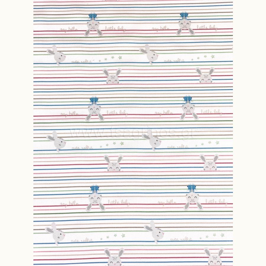 ΥΦΑΣΜΑ ΠΟΠΛΙΝΑ 100% ΒΑΜΒΑΚΙ (LITTLE BUNNIES)