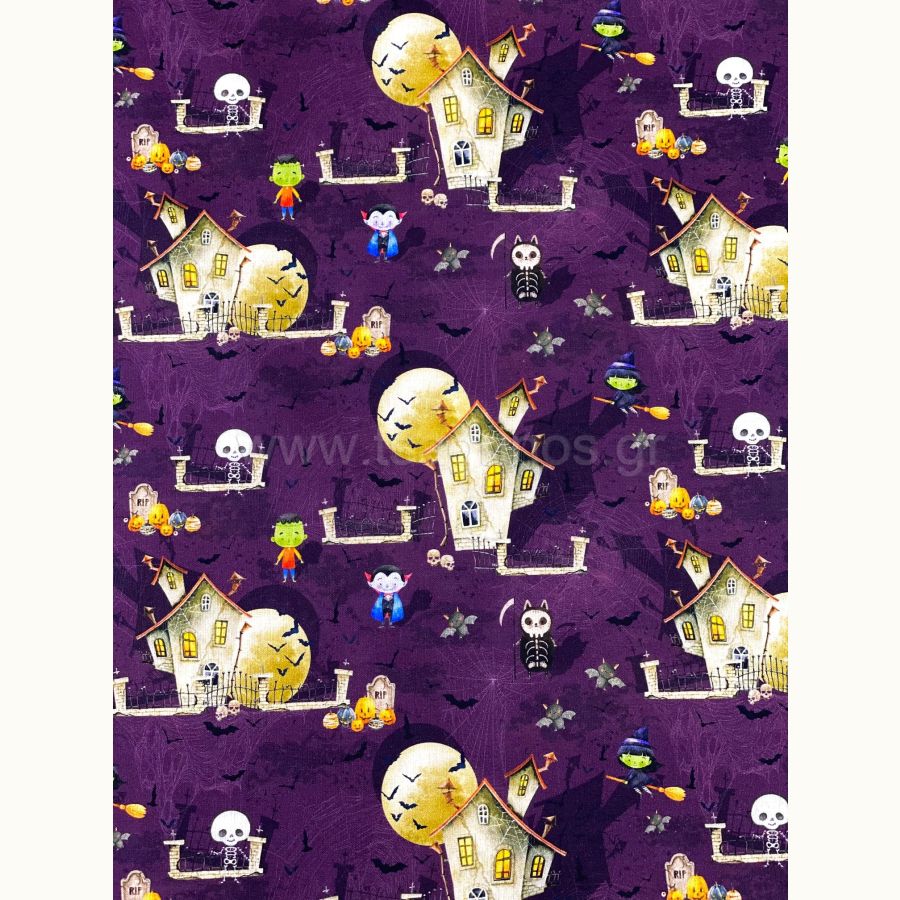 ΥΦΑΣΜΑ ΠΟΠΛΙΝΑ 100% ΒΑΜΒΑΚI (HALLOWEEN)