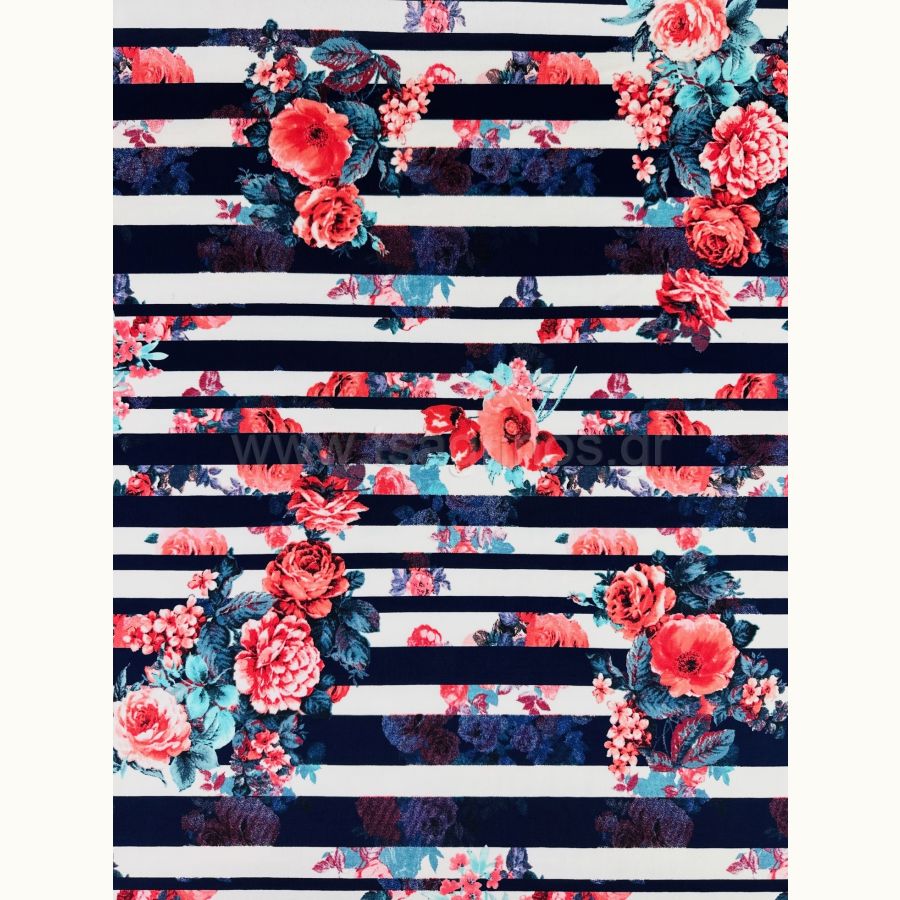 ΥΦΑΣΜΑ ΖΕΡΣΕΙ ΕΛΑΣΤΙΚΟ (ΡΙΓΕ ΜΠΛΕ ΣΚΟΥΡΟ ΦΛΟΡΑΛ ΣΧΕΔΙΑ)