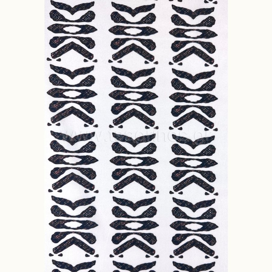 ΥΦΑΣΜΑ ΠΟΠΛΙΝΑ 100% ΒΑΜΒΑΚI (DIGITAL PRINT) ΕΜΠΡΙΜΕ ΓΕΩΜΕΤΡΙΚΟ ΣΧΕΔΙΟ ΜΑΥΡΟ-ΚΑΦΕ