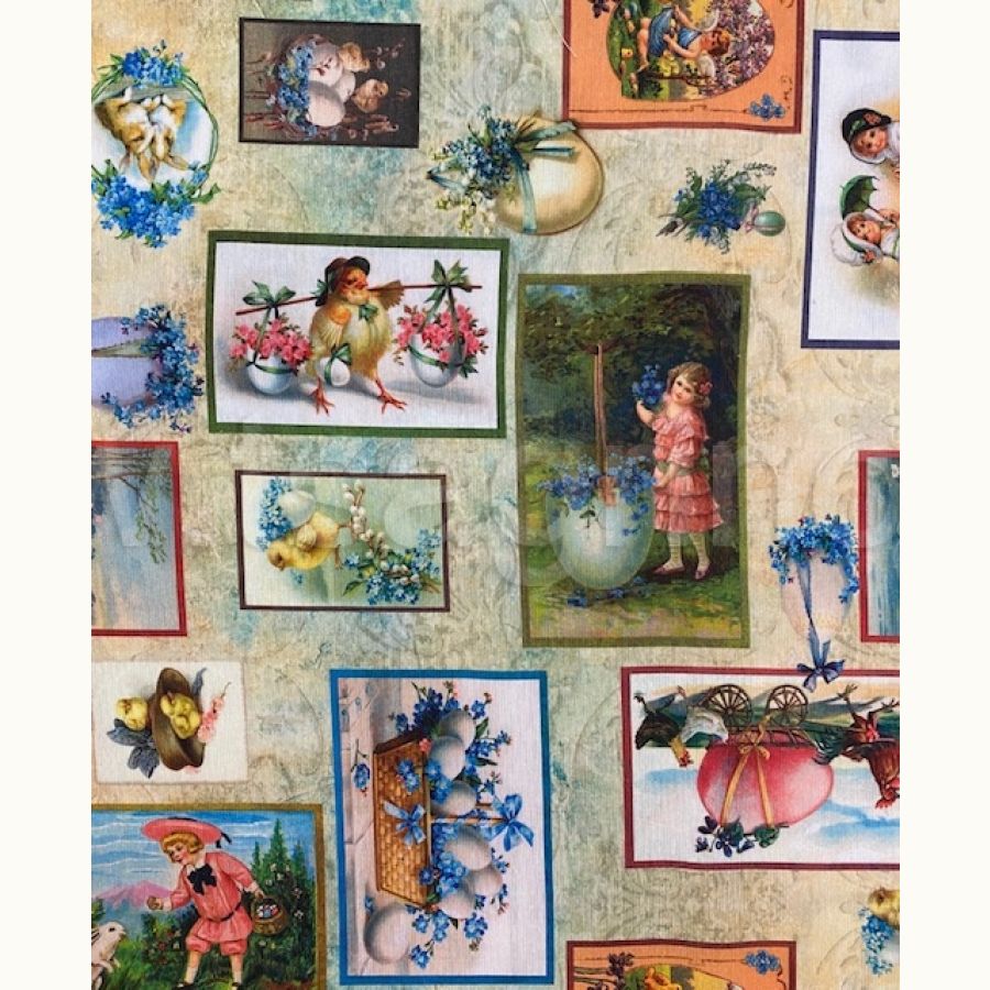 ΠΑΣΧΑΛΙΝΟ ΥΦΑΣΜA PRINTED LONETA (μαλακό καραβόπανο)