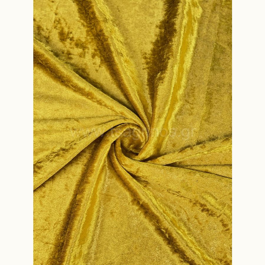 ΥΦΑΣΜΑ ΒΕΛΟΥΔΟ ΒΕΛΟΥΤΕ ”CRUSHED” (ΧΡΥΣΟ-ΜΟΥΣΤΑΡΔΙ) - Ρετάλι 2.80μ.