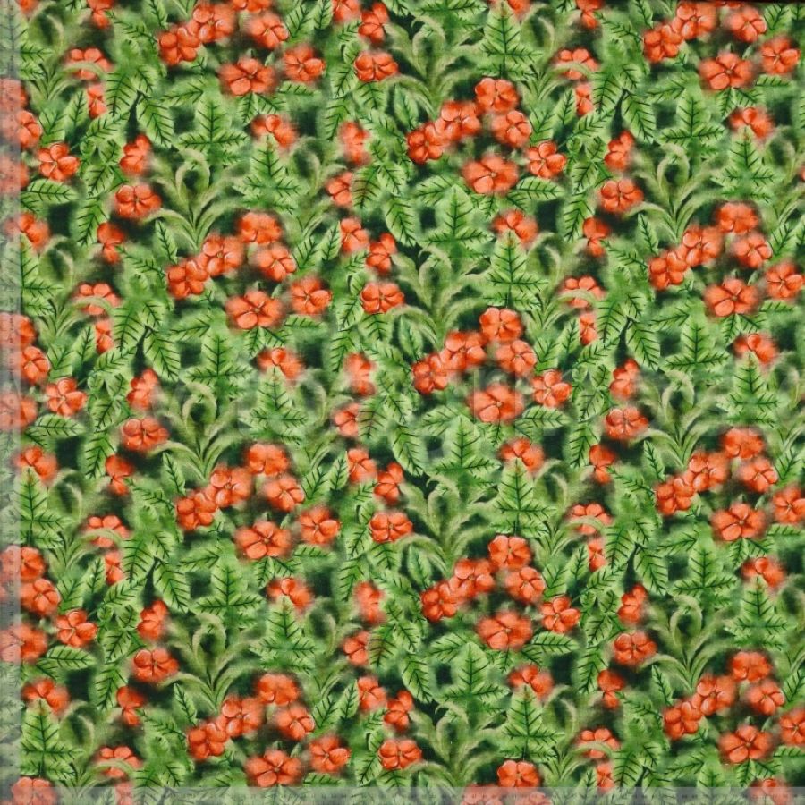 ΥΦΑΣΜΑ ΛΙΝΟ ΜΕ ΒΙΣΚΟΖ ΕΜΠΡΙΜΕ DIGITAL PRINT (FLORAL GARDEN)