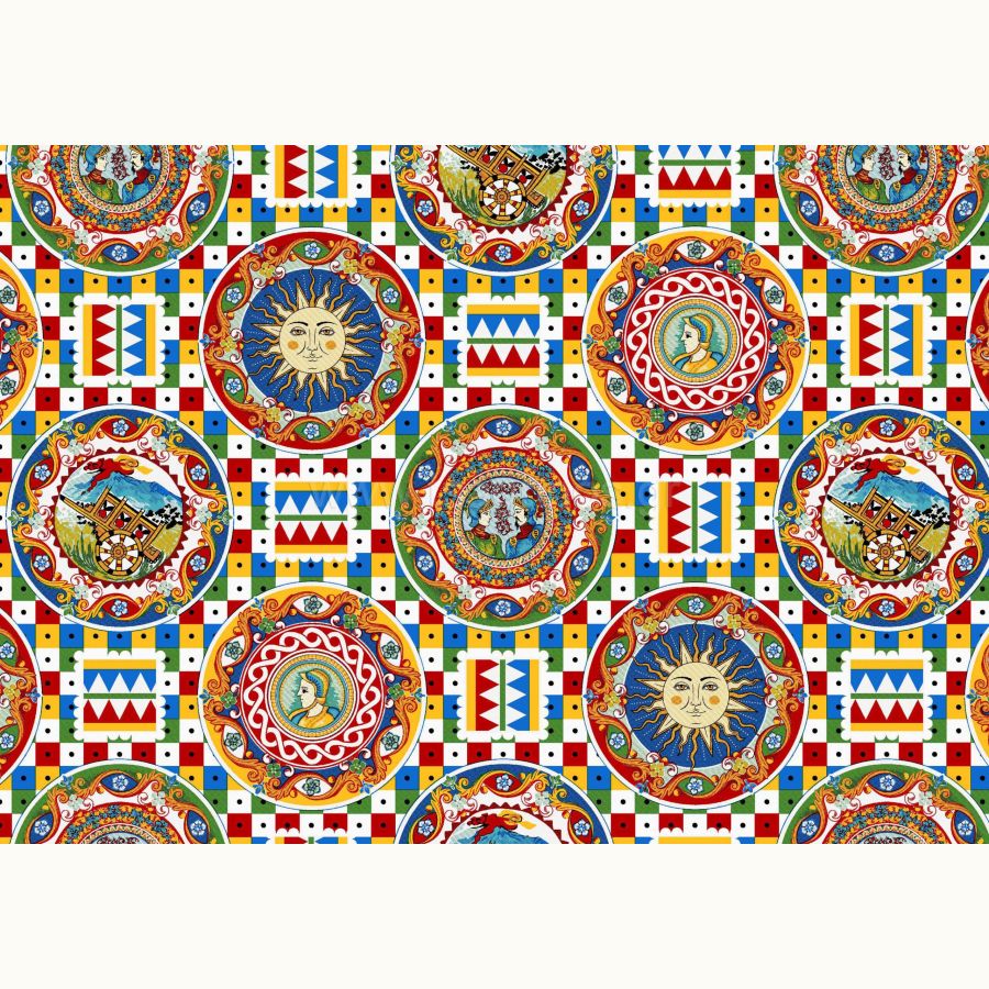 ΥΦΑΣΜA ΛΟΝΕΤΑ PRINTED (ΜΑΛΑΚΟ ΚΑΡΑΒΟΠΑΝΟ) VINTAGE SPANISH PLATES