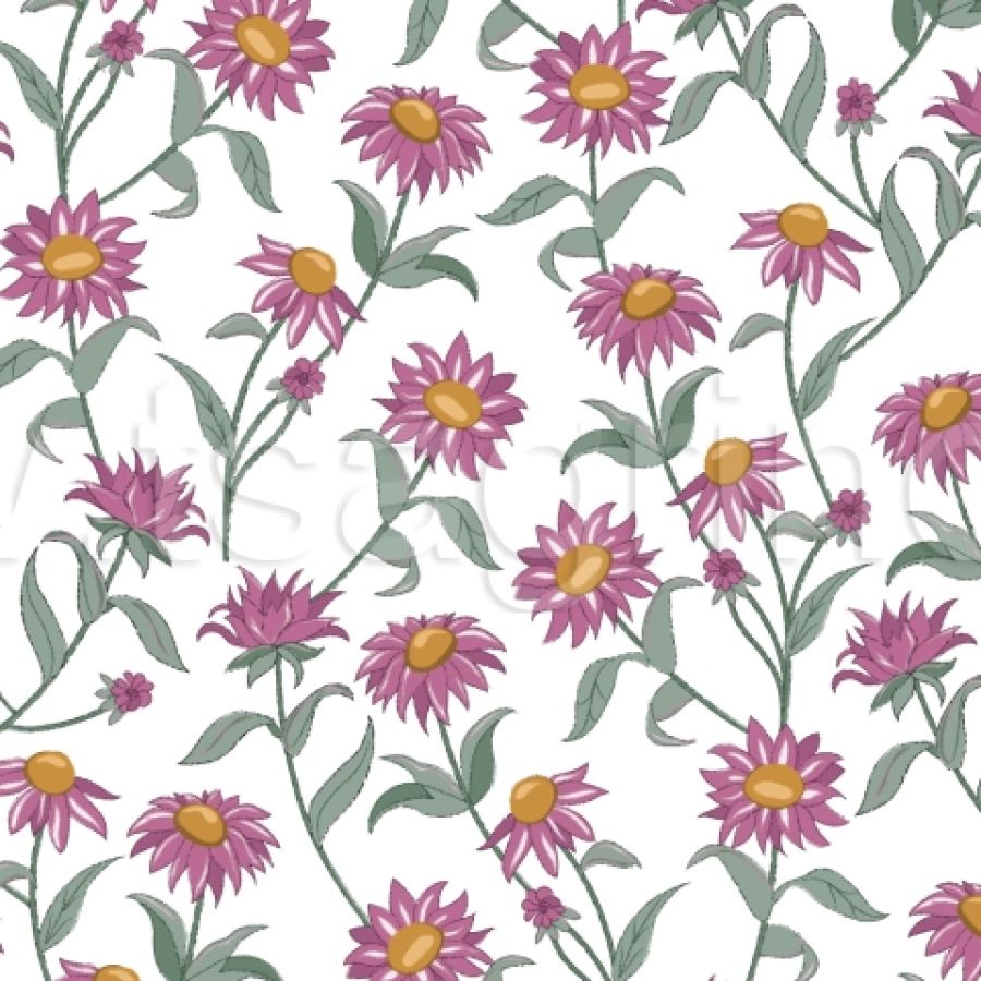 ΥΦΑΣΜΑ ΠΟΠΛΙΝΑ 100% ΒΑΜΒΑΚΙ DIGITAL PRINT (PURPLE DAISY)