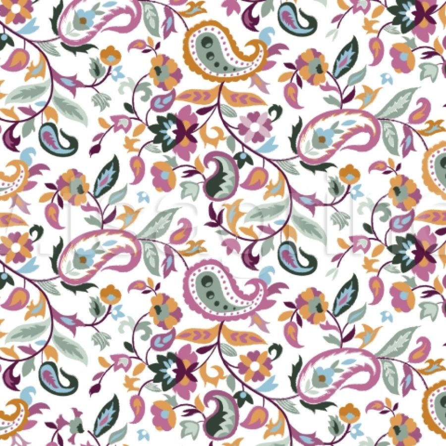 ΥΦΑΣΜΑ ΠΟΠΛΙΝΑ 100% ΒΑΜΒΑΚΙ DIGITAL PRINT (PAISLEY PATTERN)