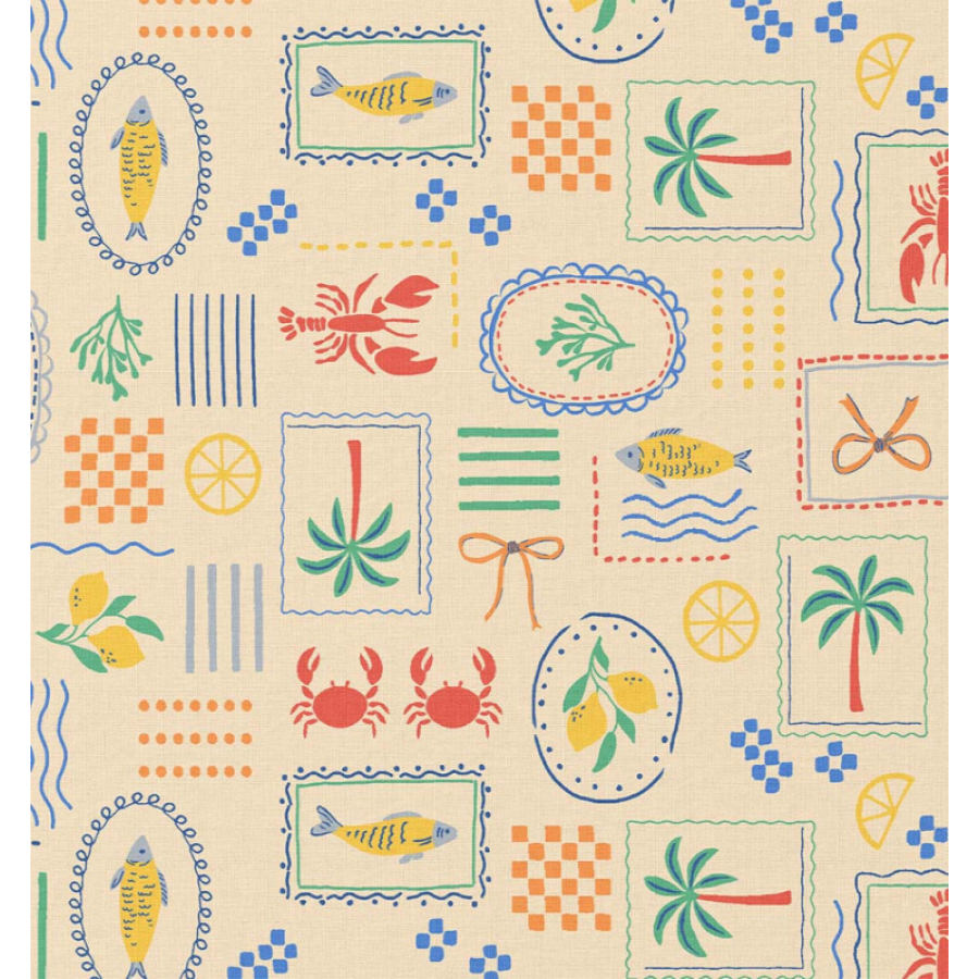 ΥΦΑΣΜΑ ΠΟΠΛΙΝΑ 100% ΒΑΜΒΑΚΙ - LEMON & LOBSTER