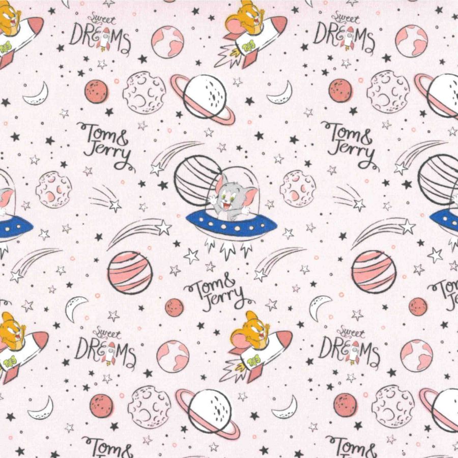 ΥΦΑΣΜΑ ΠΟΠΛΙΝΑ DIGITAL PRINT (DISNEY LICENSED) TOM AND JERRY ON SPACE