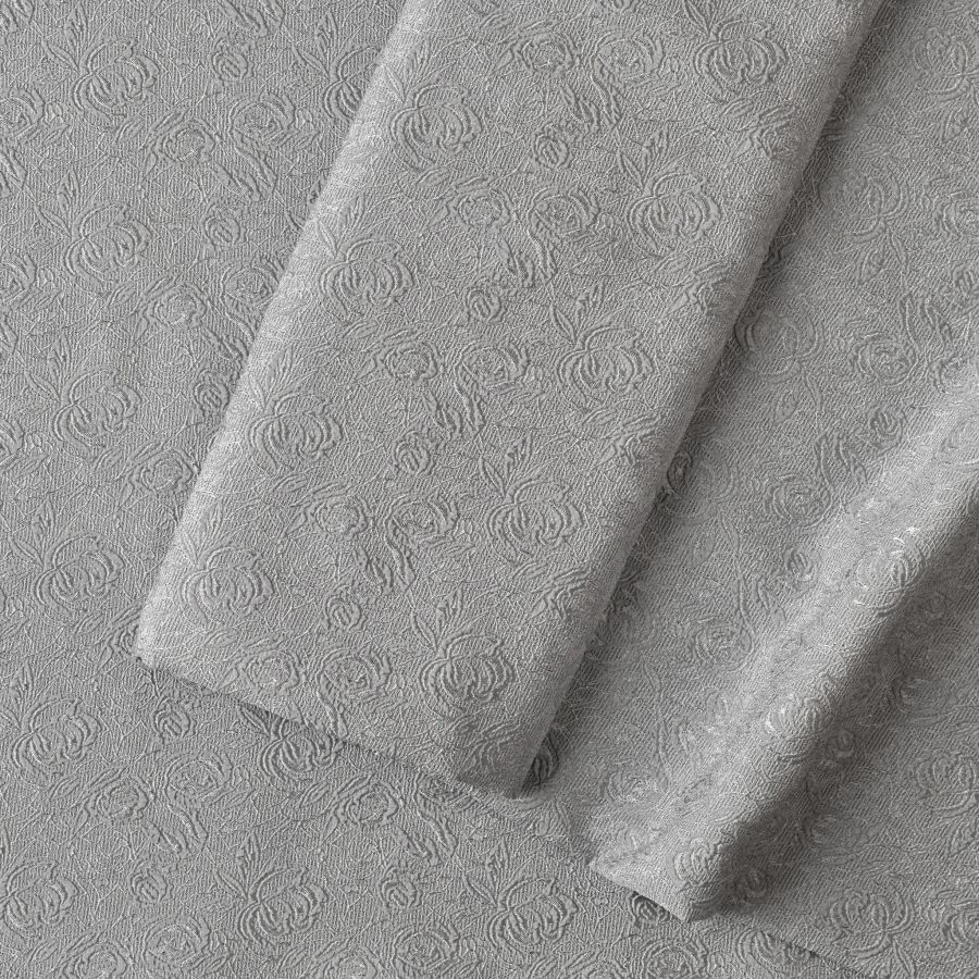 ΥΦΑΣΜΑ ΚΡΕΠΟΝ ΖΑΚΑΡ ΜΑΛΑΚΟ & ΕΛΑΦΡΥ ΜΕ ΑΝΑΓΛΥΦΕΣ ΛΕΠΤΟΜΕΡΕΙΕΣ - ΓΚΡΙ ΣΧΕΔΙΟ ΤΡΙΑΝΤΑΦΥΛΛΑ (Ρετάλι 3.50 μέτρα)