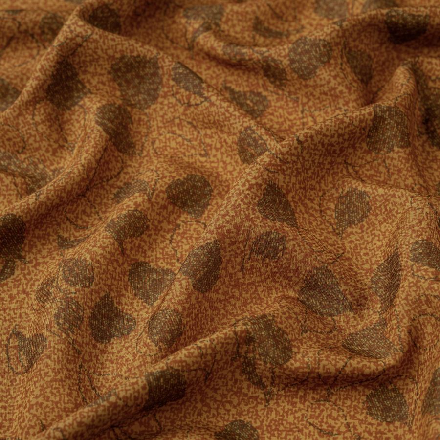 ΥΦΑΣΜΑ VINTAGE ΜΕΤΑΞΙΟΥ “ΒΟΜΒΥΞ” ΣΑΤΙΝΕ ΥΦΗ - ΦΑΡΔΟΣ 0,90 - BURNT ORANGE BLOOM