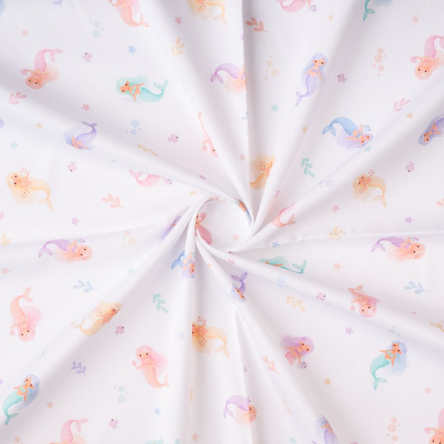 ΥΦΑΣΜΑ 100% ΒΑΜΒΑΚΕΡΟ ΓΚΡΟ ΜΕ ΣΧΕΔΙΟ ΠΑΣΤΕΛ ΓΟΡΓΟΝΕΣ ΣΕ ΛΕΥΚΟ ΦΟΝΤΟ