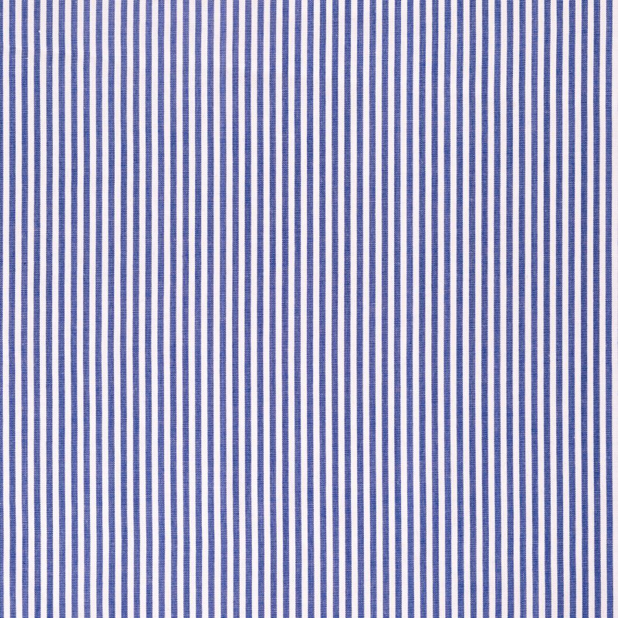 ΥΦΑΣΜΑ 100% ΒΑΜΒΑΚΕΡΗ ΠΟΠΛΙΝΑ ΝΗΜΑΤΟΒΑΜΜΕΝΗ ΔΙΠΛΗΣ ΟΨΗΣ - ΡΙΓΕ 2mm ΑΣΠΡΟ/ ΜΠΛΕ ΡΟΥΑ