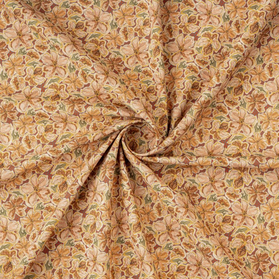 ΥΦΑΣΜΑ 100% ΒΑΜΒΑΚΕΡΟ ΠΥΚΝΟ ΜΕ ΥΦΑΝΣΗ ΛΙΝΟΥ (LINO BLOOM) HERITAGE FLOWERS