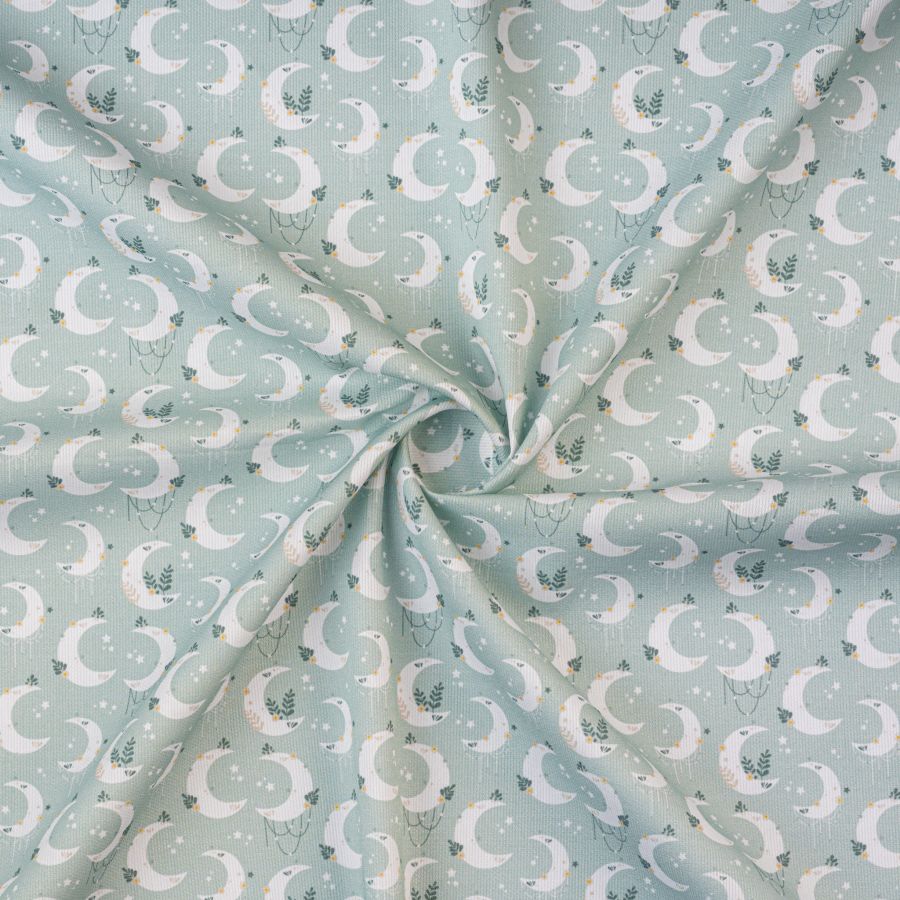 ΥΦΑΣΜΑ 100% ΒΑΜΒΑΚΕΡΟ ΓΚΡΟ -MOON & STARS MINT 