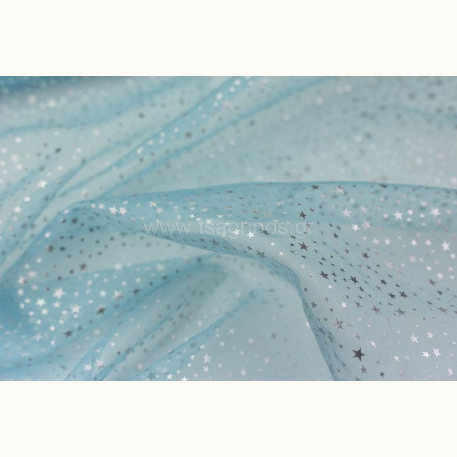 ΔΙΑΚΟΣΜΗΤΙΚΟ ΥΦΑΣΜΑ ΟΡΓΑΝΤΖΑ FOIL ΑΣΤΕΡΑΚΙΑ (ΣΙΕΛ ΑΣΗΜΙ)