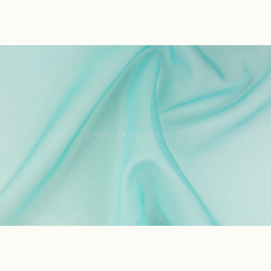 ΥΦΑΣΜΑ 100% ΜΕΤΑΞΩΤΗ ΟΡΓΑΝΤΖΑ ΜΟΝΟΦΑΡΔΗ (ΜΠΛΕ-ΠΡΑΣΙΝΟ AQUA)