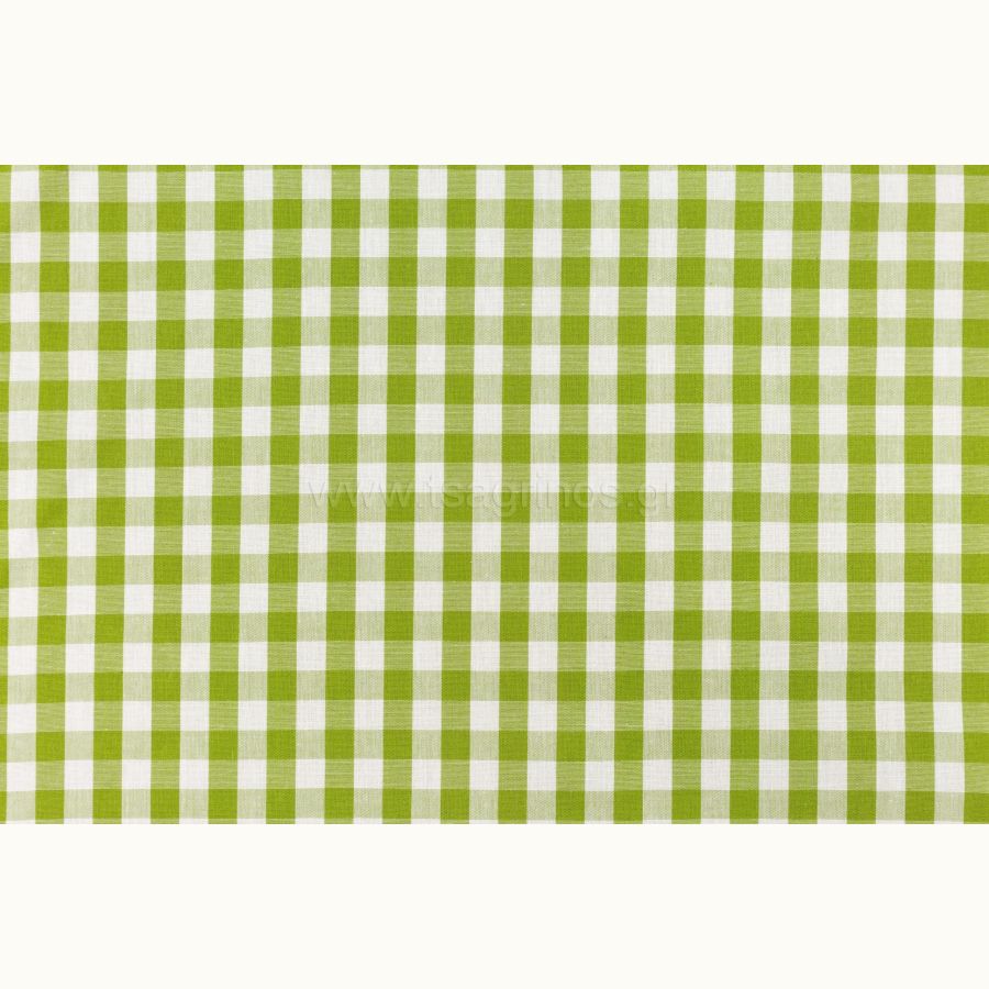 ΥΦΑΣΜΑ ΠΟΠΛΙΝΑ 100% ΒΑΜΒΑΚΙ ΚΑΡΟ VICHY (ΣΧΕΔΙΟ ΜΕΣΑΙΟ ΠΡΑΣΙΝΟ ΛΑΔΙ-ΑΣΠΡΟ)