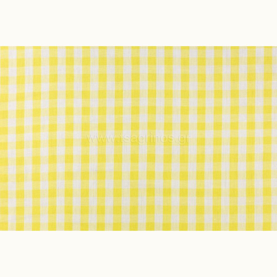 ΥΦΑΣΜΑ ΠΟΠΛΙΝΑ 100% ΒΑΜΒΑΚΙ ΚΑΡΟ VICHY  (ΣΧΕΔΙΟ ΜΕΣΑΙΟ ΚΙΤΡΙΝΟ-ΑΣΠΡΟ)